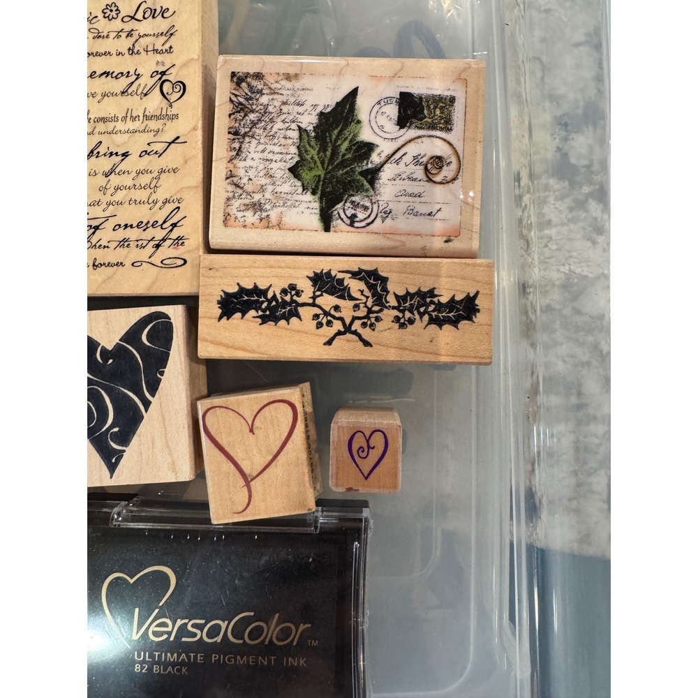 Lot of 12 Wood Mounted Rubber stamps - Picture 4 of 9